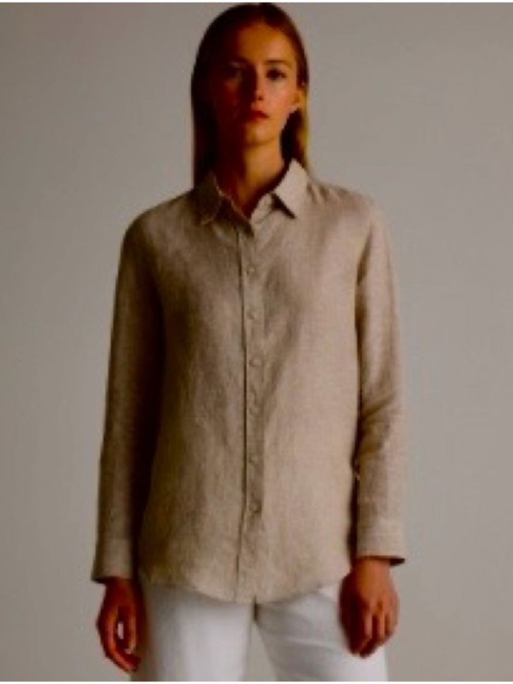 NWT! QUINCE 100% EUROPEAN LINEN LONG SLEEVE SHIRT FLAX SZ M $35 OBO